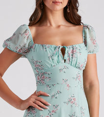 Maybelle Formal Floral Chiffon A-Line Dress