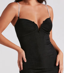 Arielle Rhinestone Strap Formal Dress