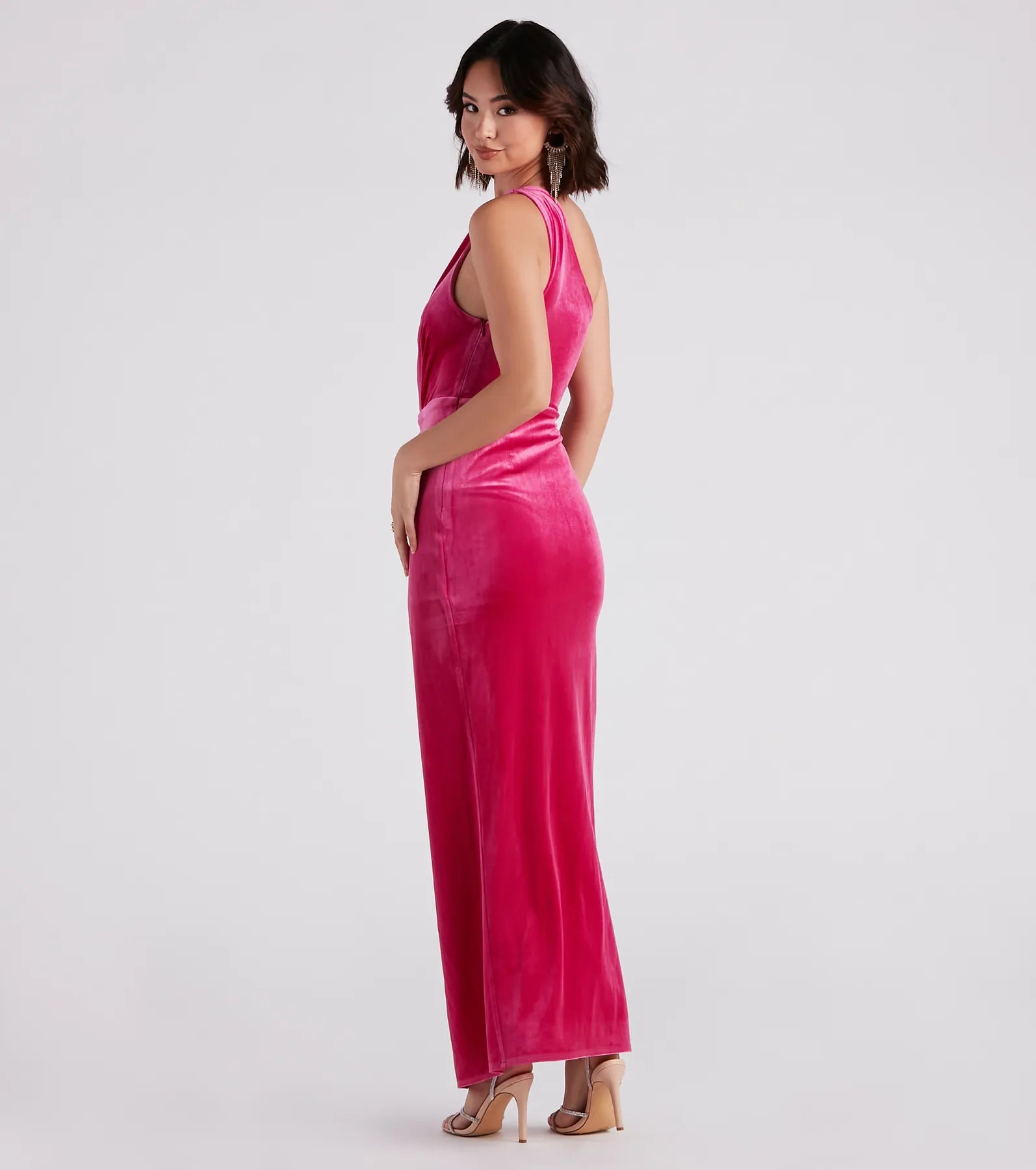 Connie Formal Velvet One-Shoulder Dress