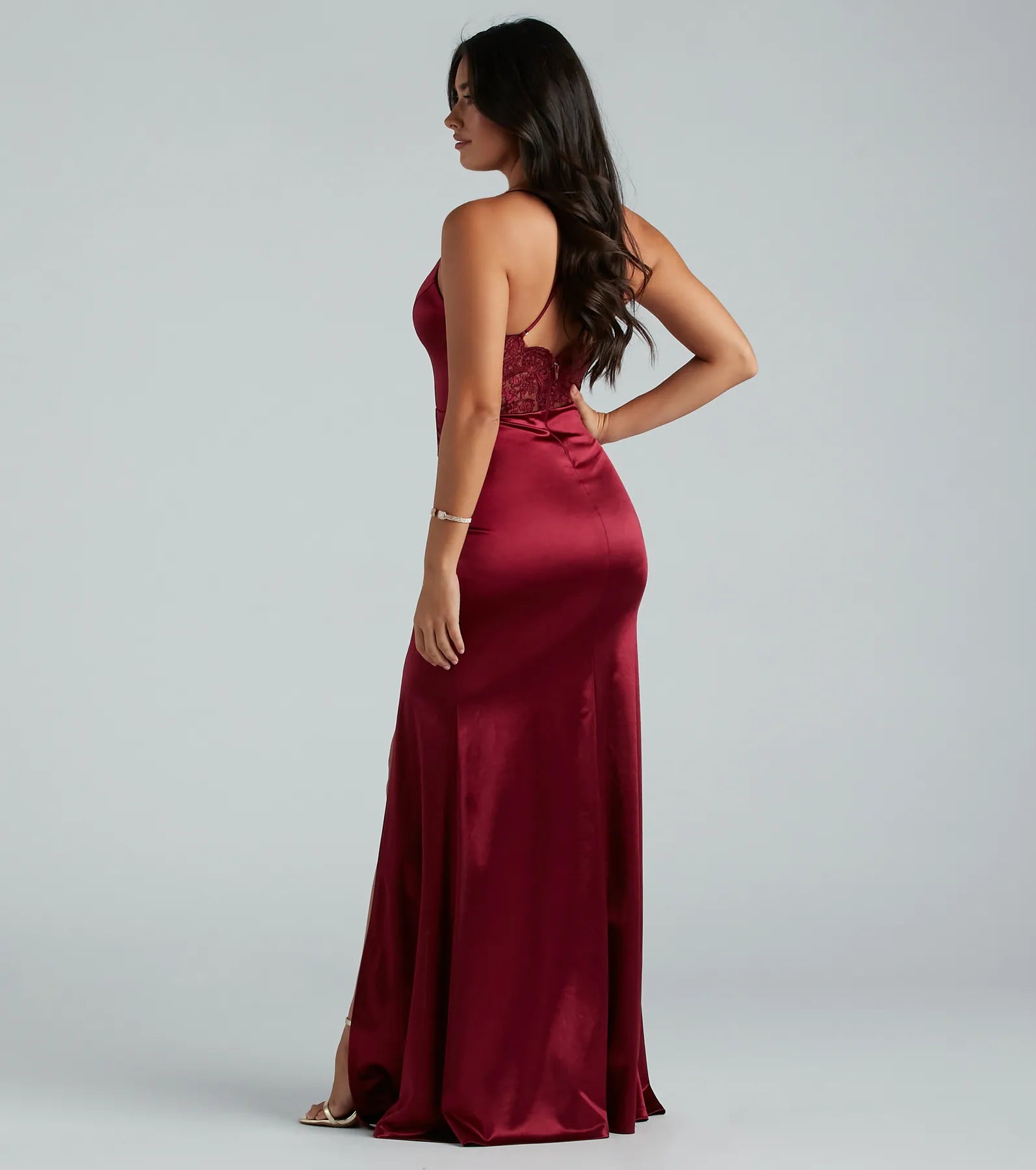 Abigail Ruched Satin Mermaid Dress