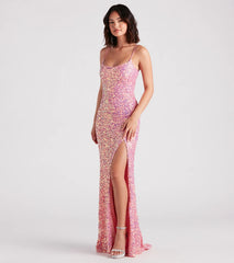 Emmeline Iridescent Sequin A-Line Formal Dress