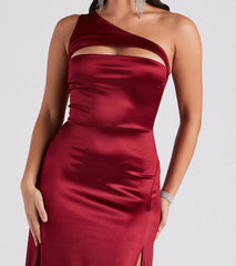 Skyla Formal Satin One-Shoulder A-Line Dress