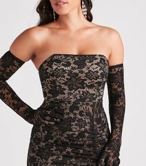 Alison Formal Lace Dress And Gloves Set