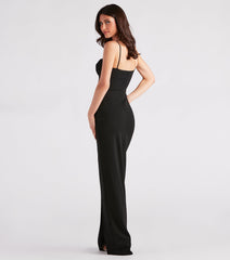 Justine Formal Crepe Sweetheart Long Dress