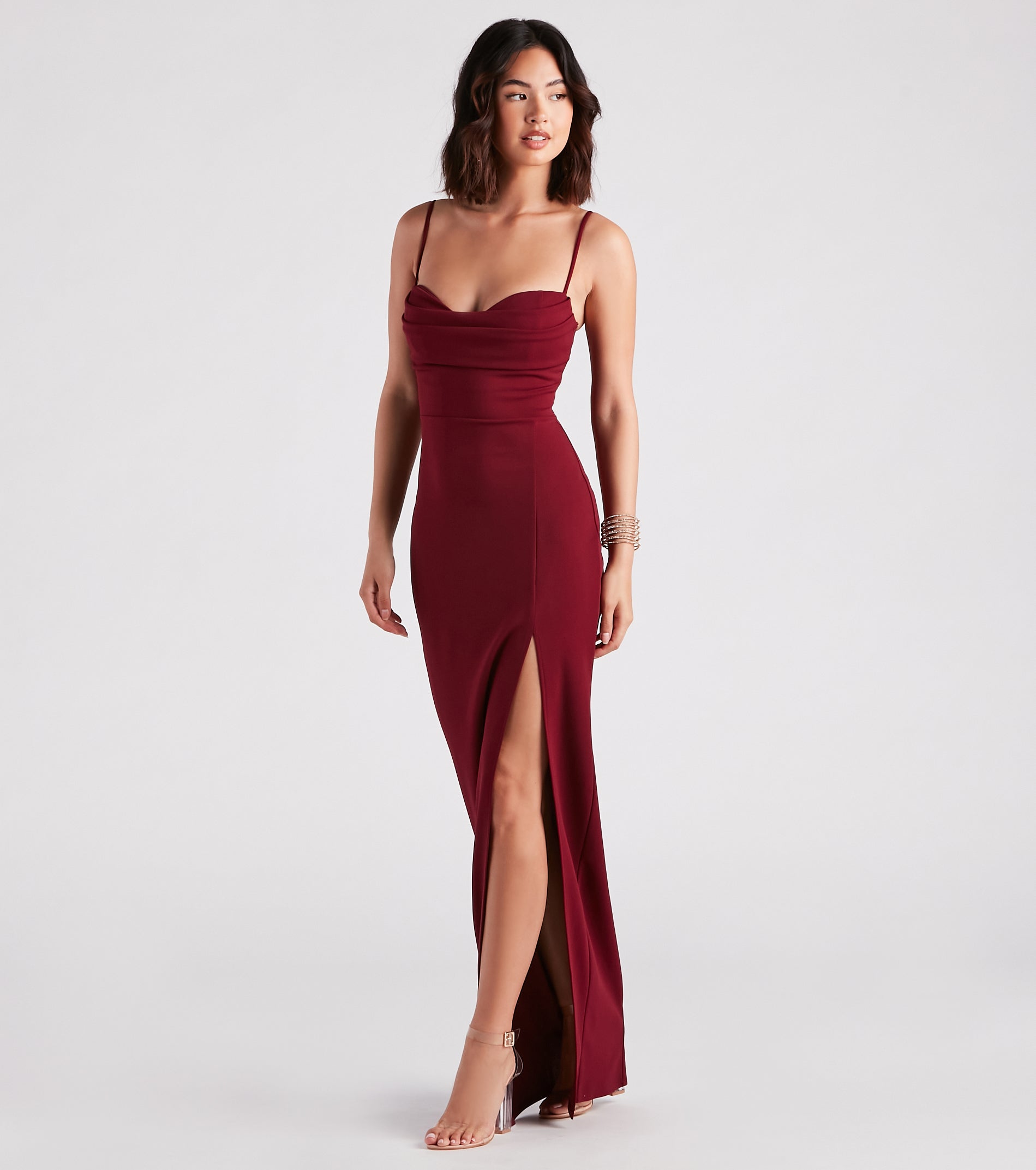 Justine Formal Crepe Sweetheart Long Dress