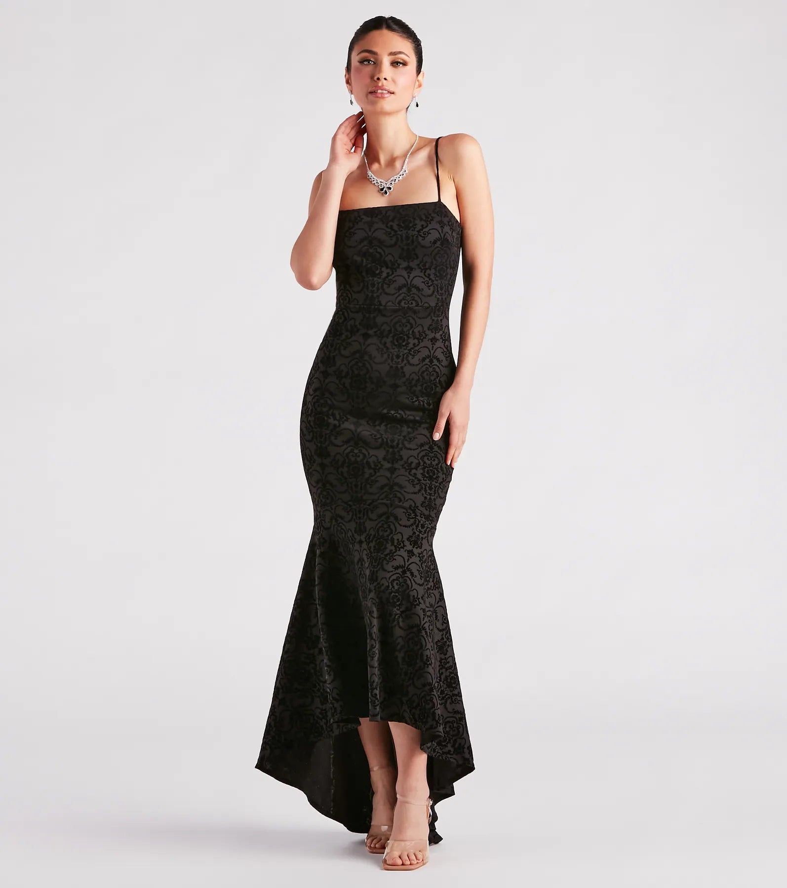 Liyah Formal Velvet Ruffle Dress