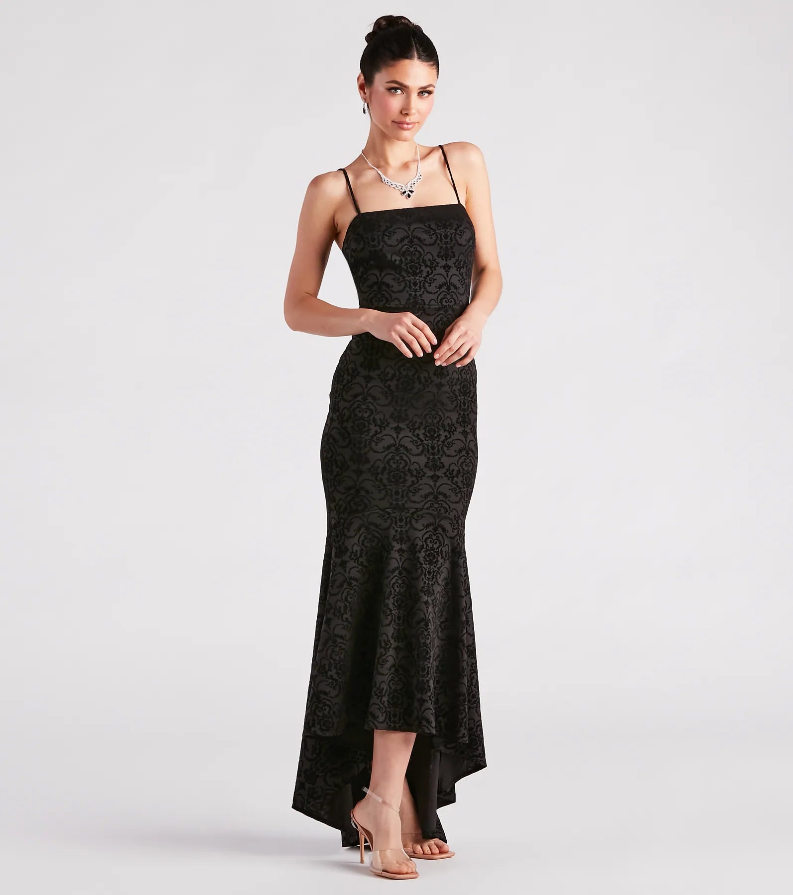 Liyah Formal Velvet Ruffle Dress