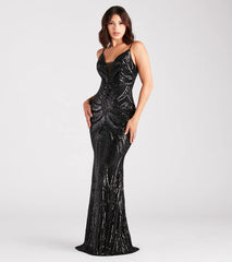 Pauline Formal Sequin Draped Bead Bodycon Dress