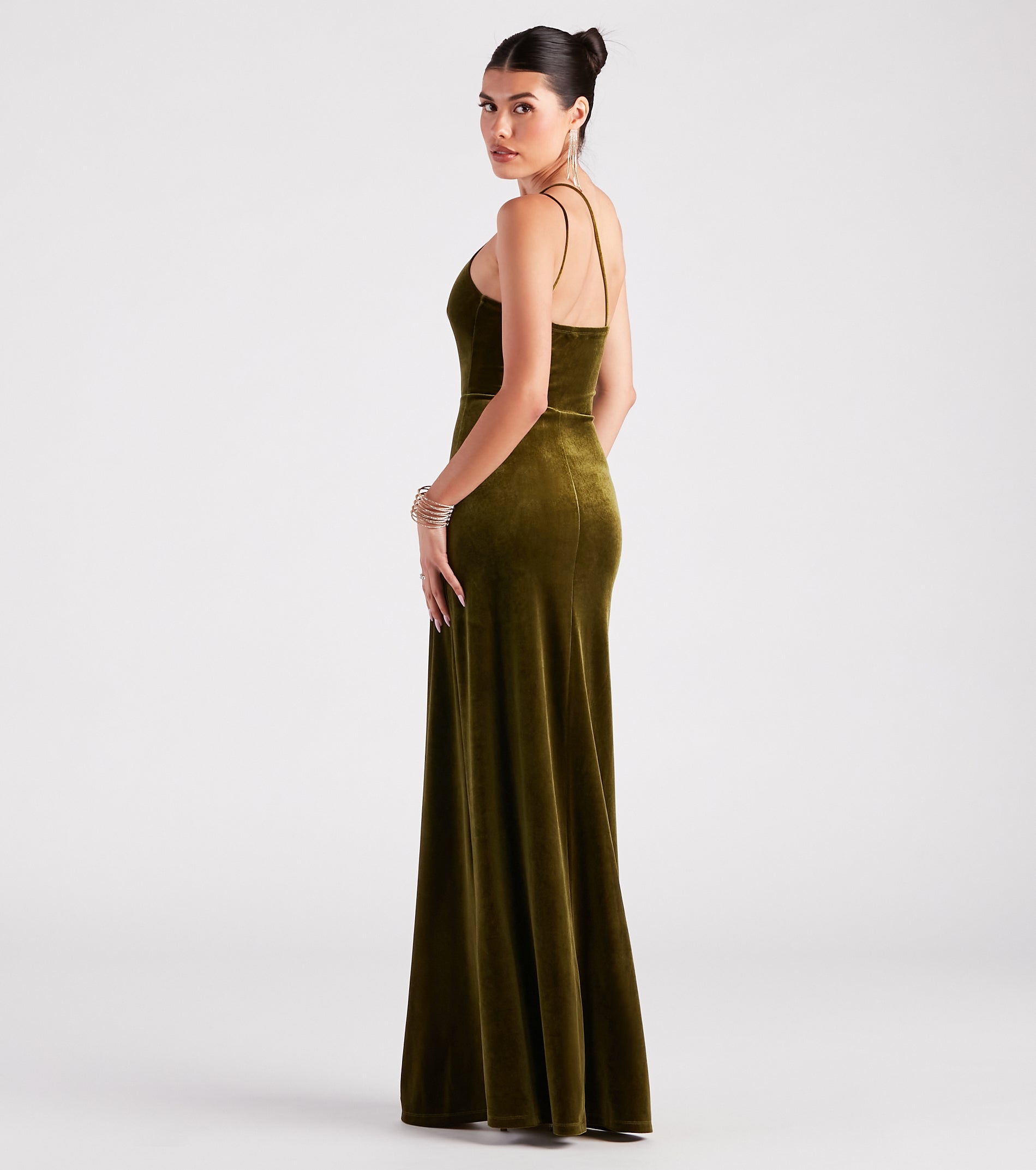 Maria Formal Velvet A-Line Long Dress