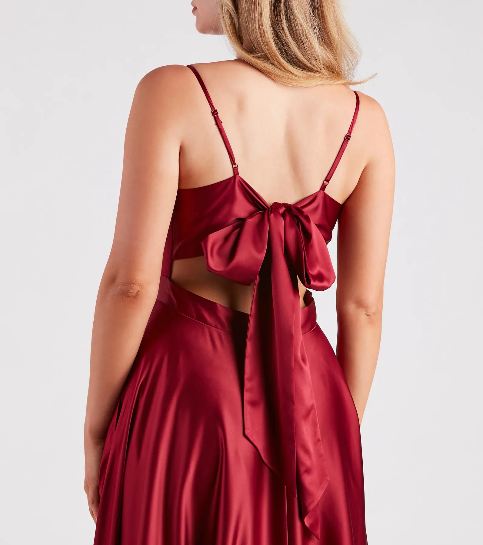 Emilie Satin Tie-Back A-Line Formal Dress