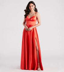 Gillian Formal Satin A-Line Dress