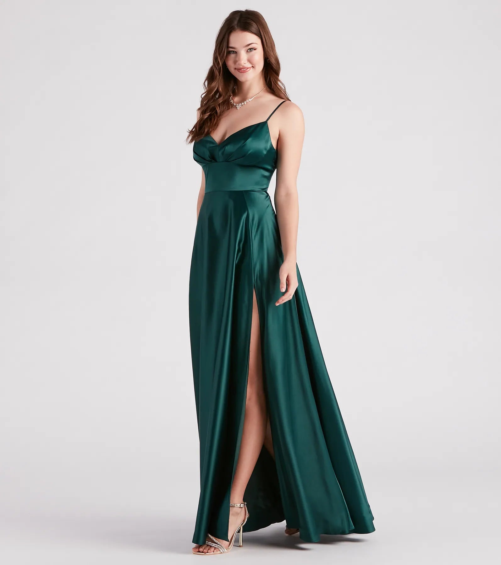 Gillian Formal Satin A-Line Dress