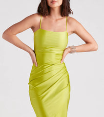 Denise Formal Square Neck Slit Dress