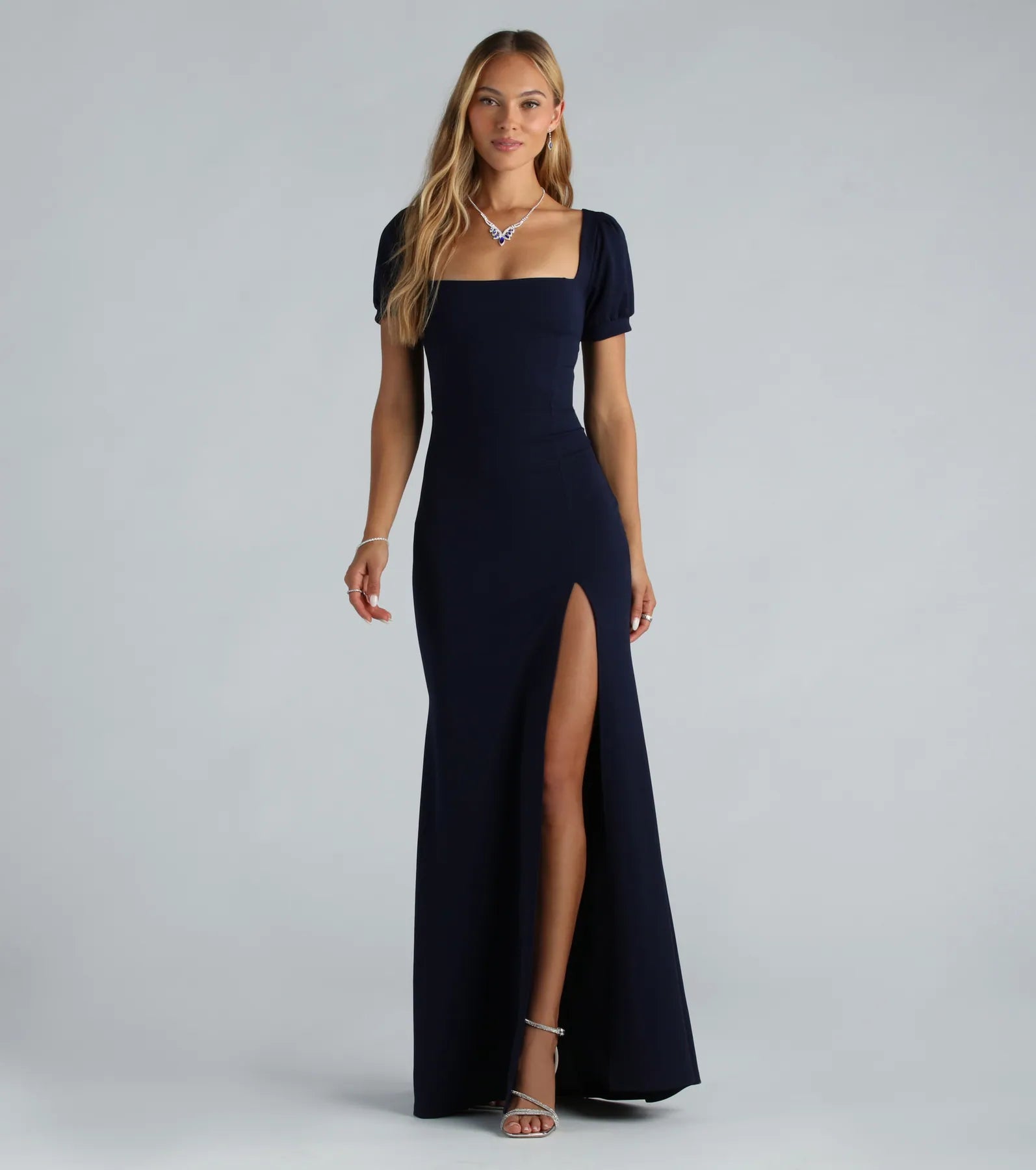 Denali Formal Puff Sleeve Long Dress