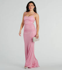 Rylie Formal Glitter Lace-Up Column Dress