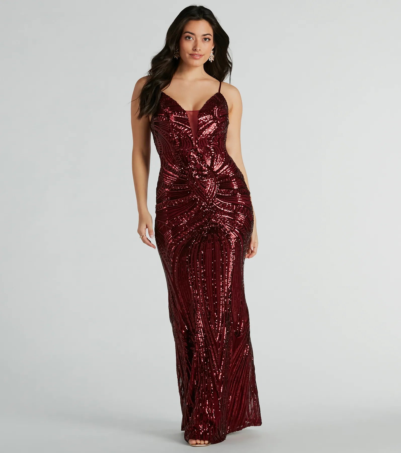 Pauline Formal Sequin Draped Bead Bodycon Dress