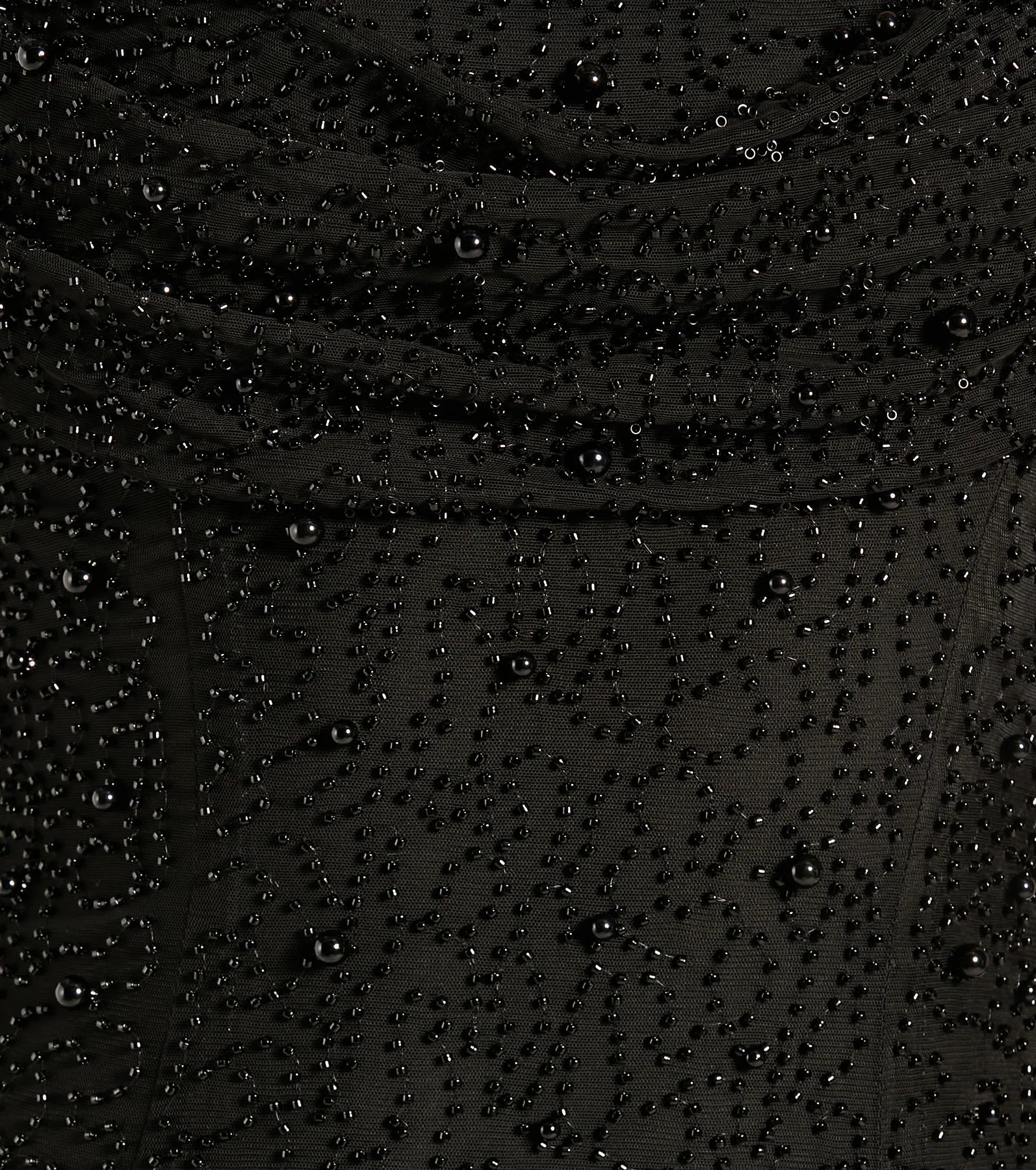 Klara Cowl Neck Faux Pearl Bead Column Dress