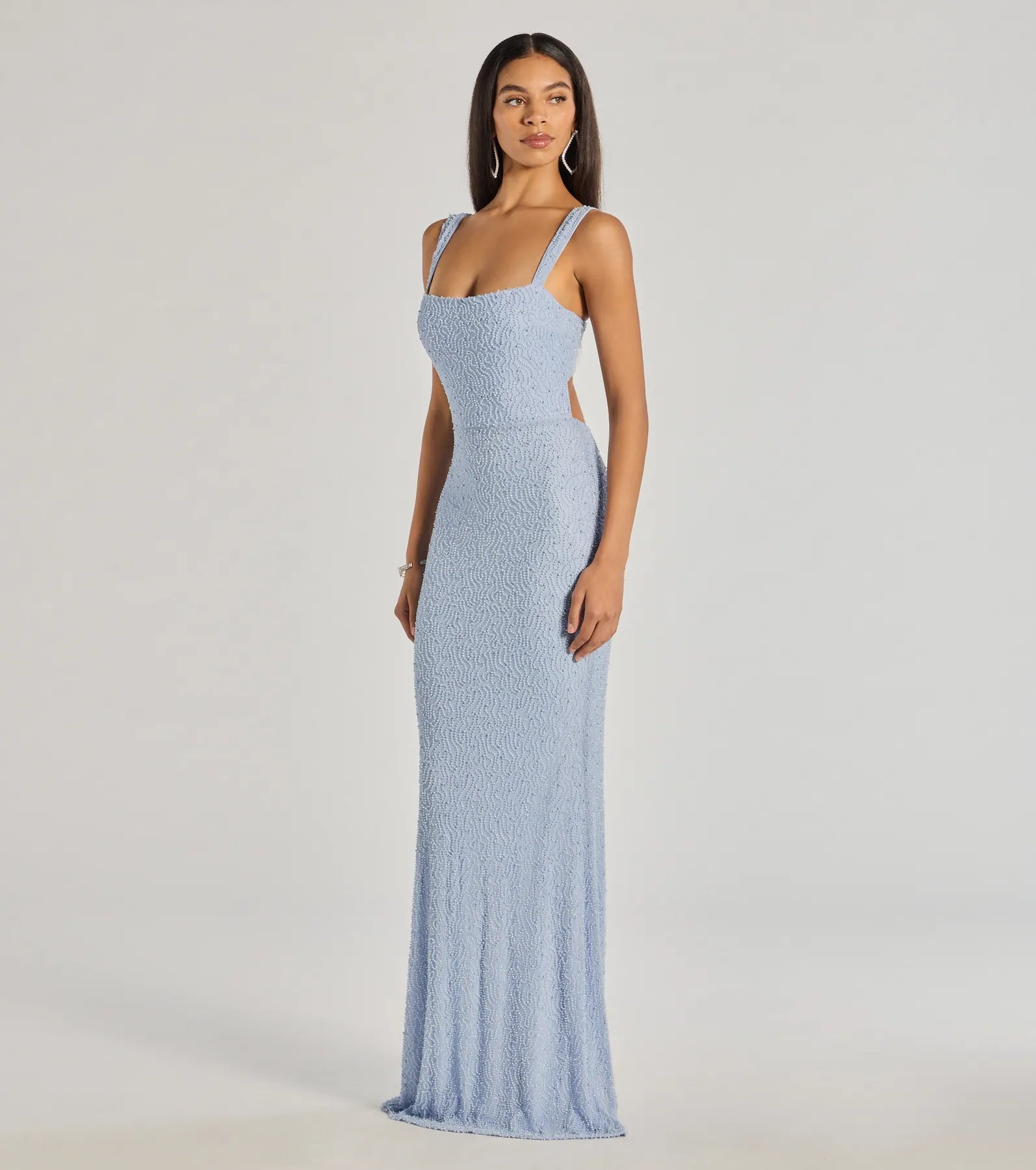 Kimia Beaded Lace-Up Column Dress