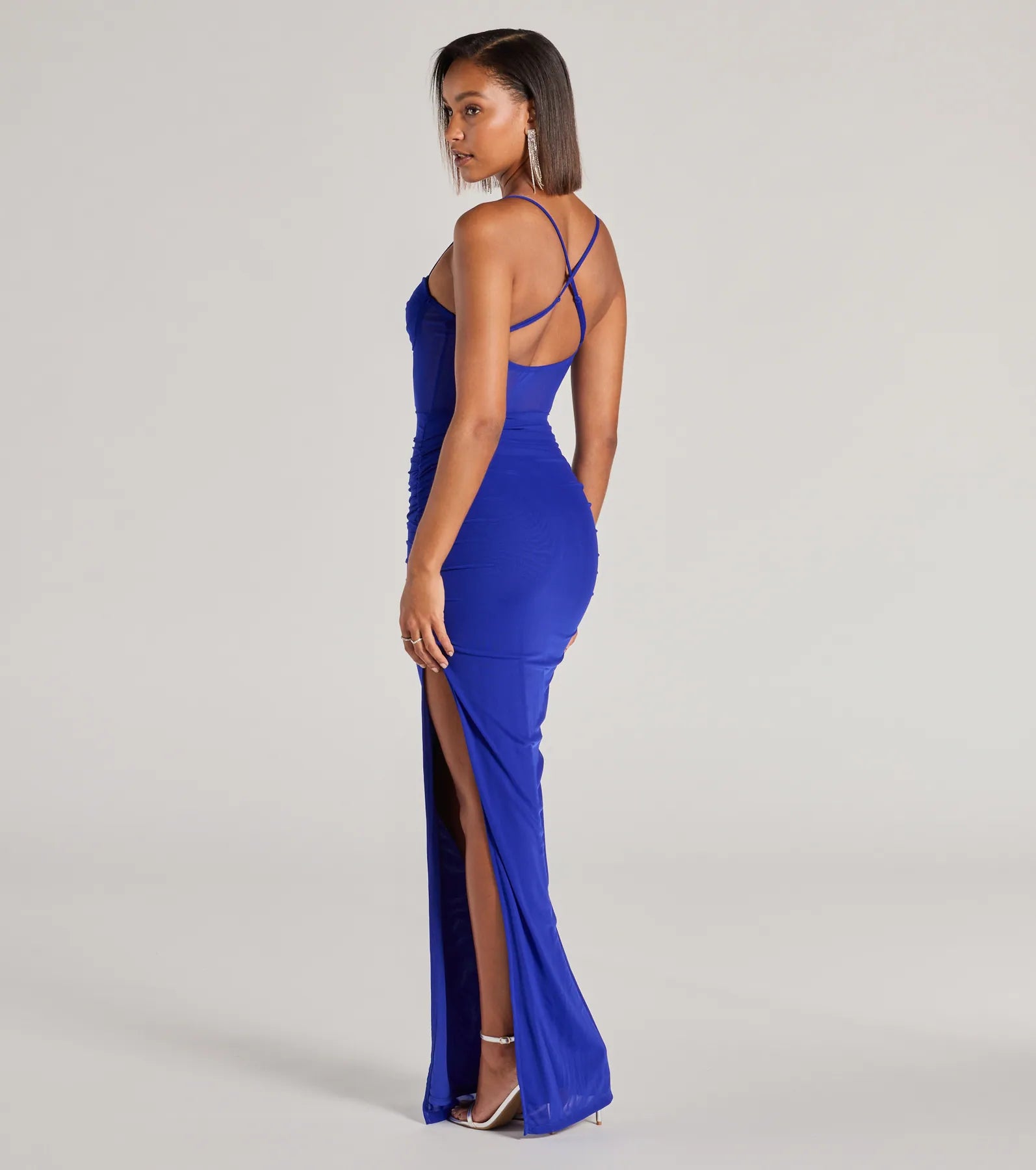 Rose Formal Mesh Corset Column Dress