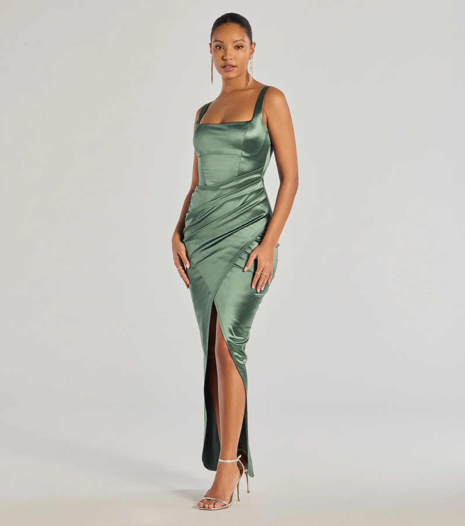 Rebecca Satin Slim-Fit Formal Dress