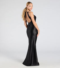 Joyce Open Back Wrap Bodycon Glitter Formal Dress