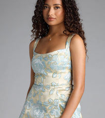 Lulabelle Lace-Up Slit A-Line Formal Dress