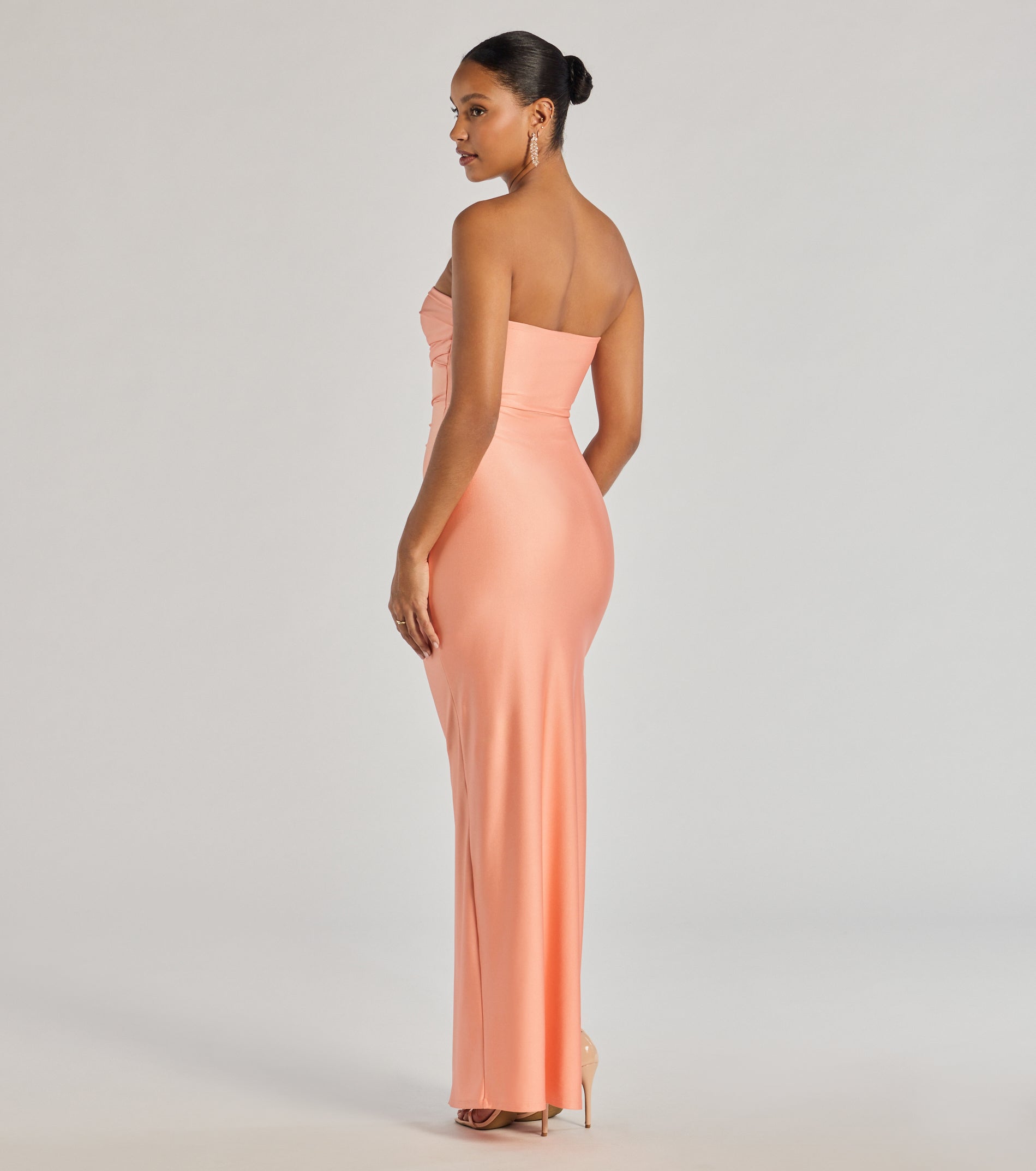 Anisley Strapless High Slit Column Formal Dress