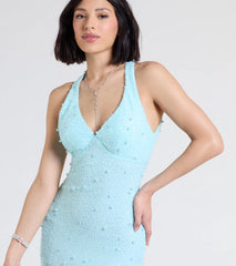 Tyra Halter Open Back Pearl Mermaid Formal Dress