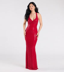 Vanessa Open Back Mermaid Sequin Formal Dress