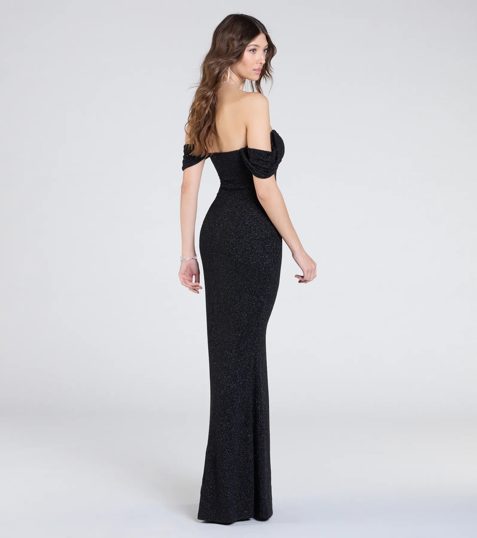 Tamara Off-The-Shoulder Mermaid Glitter Formal Dress