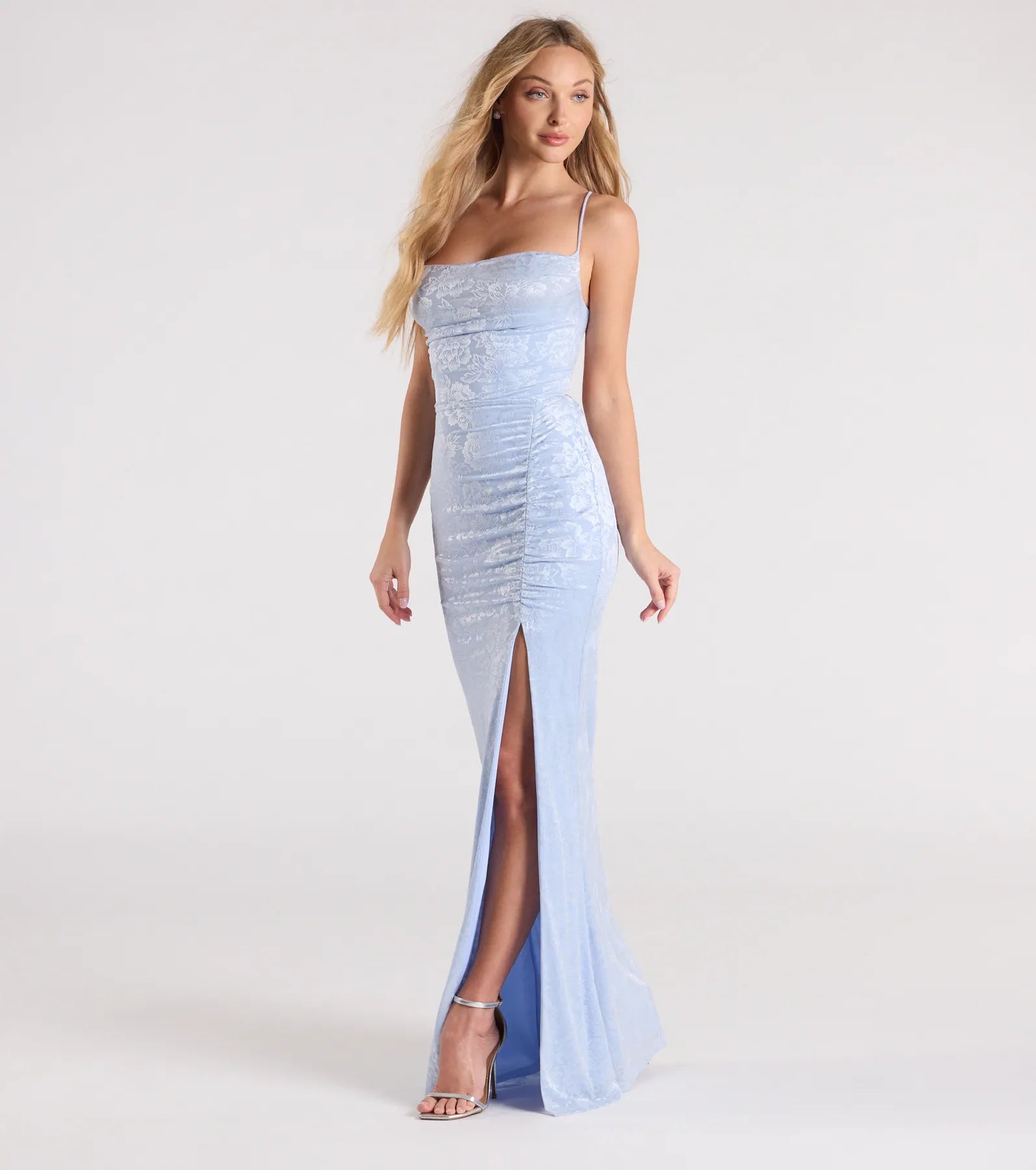 Kehlani Formal Floral Lace Slit Mermaid Dress