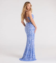 Lucille Lace-Up Corset Sequin Formal Dress