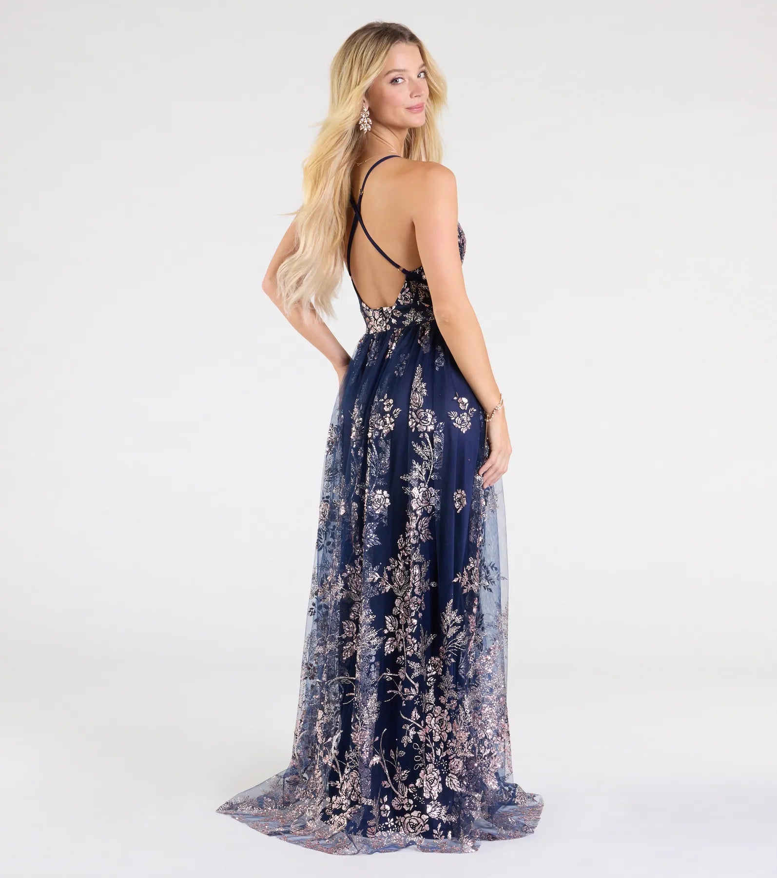 Ayva A-Line Glitter Sequin Tulle Formal Dress