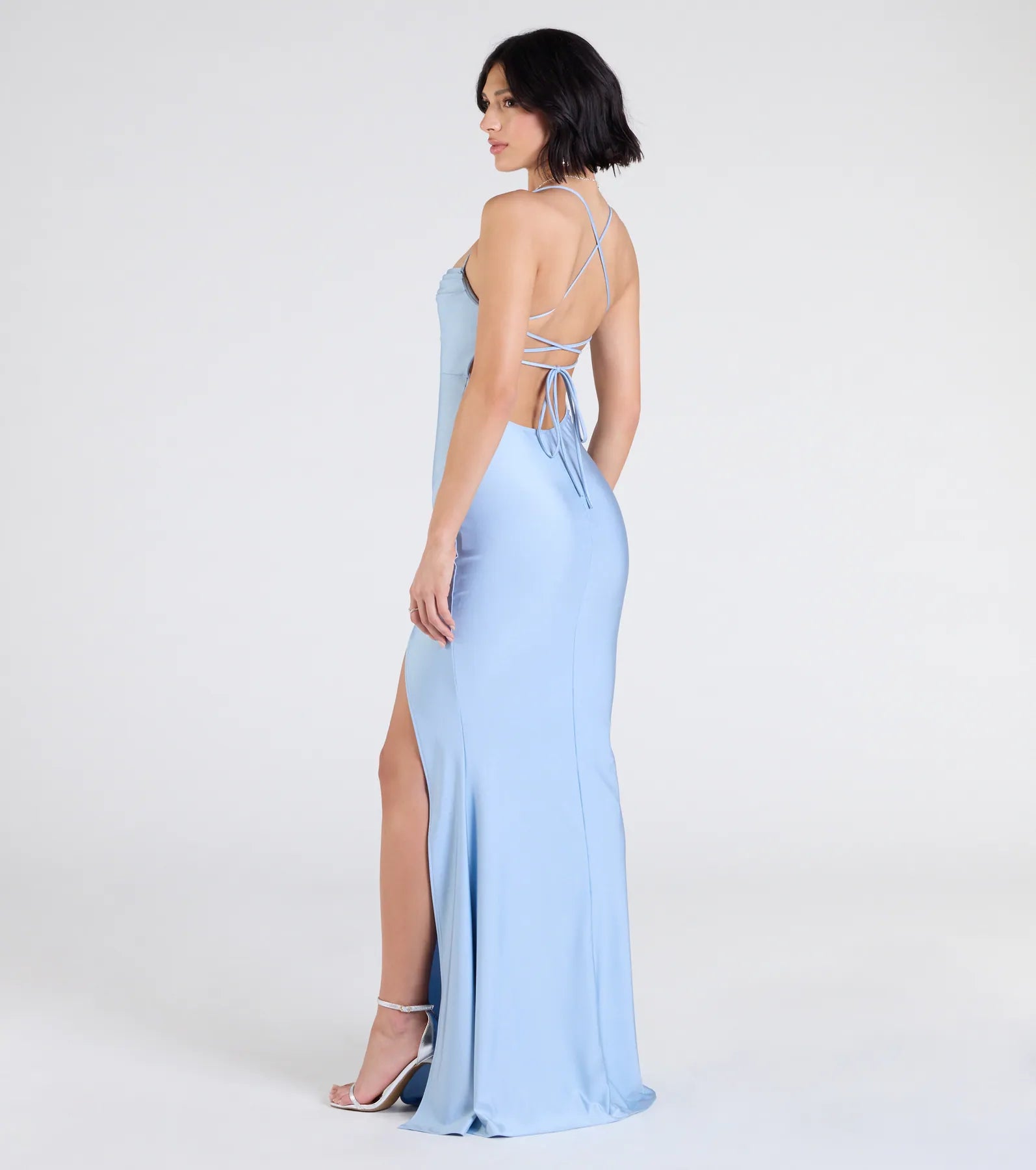 Delia Formal Cowl Neck Long Dress