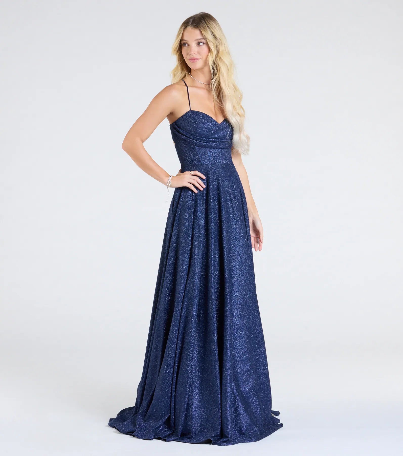 Hattie Glitter Corset Lace-Up Ball Gown