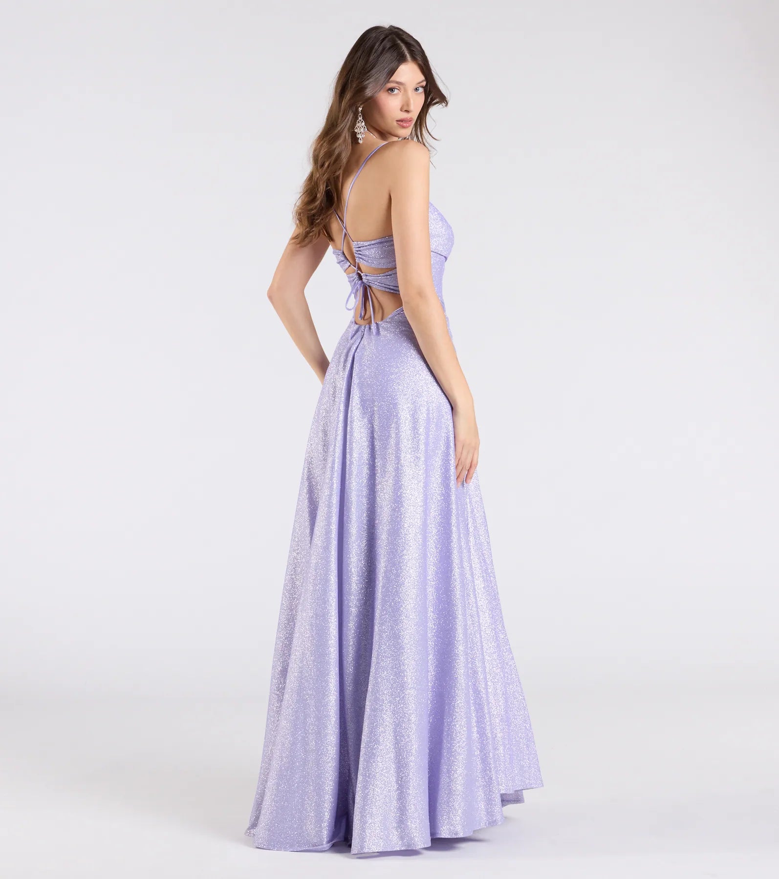 Hattie Glitter Corset Lace-Up Ball Gown