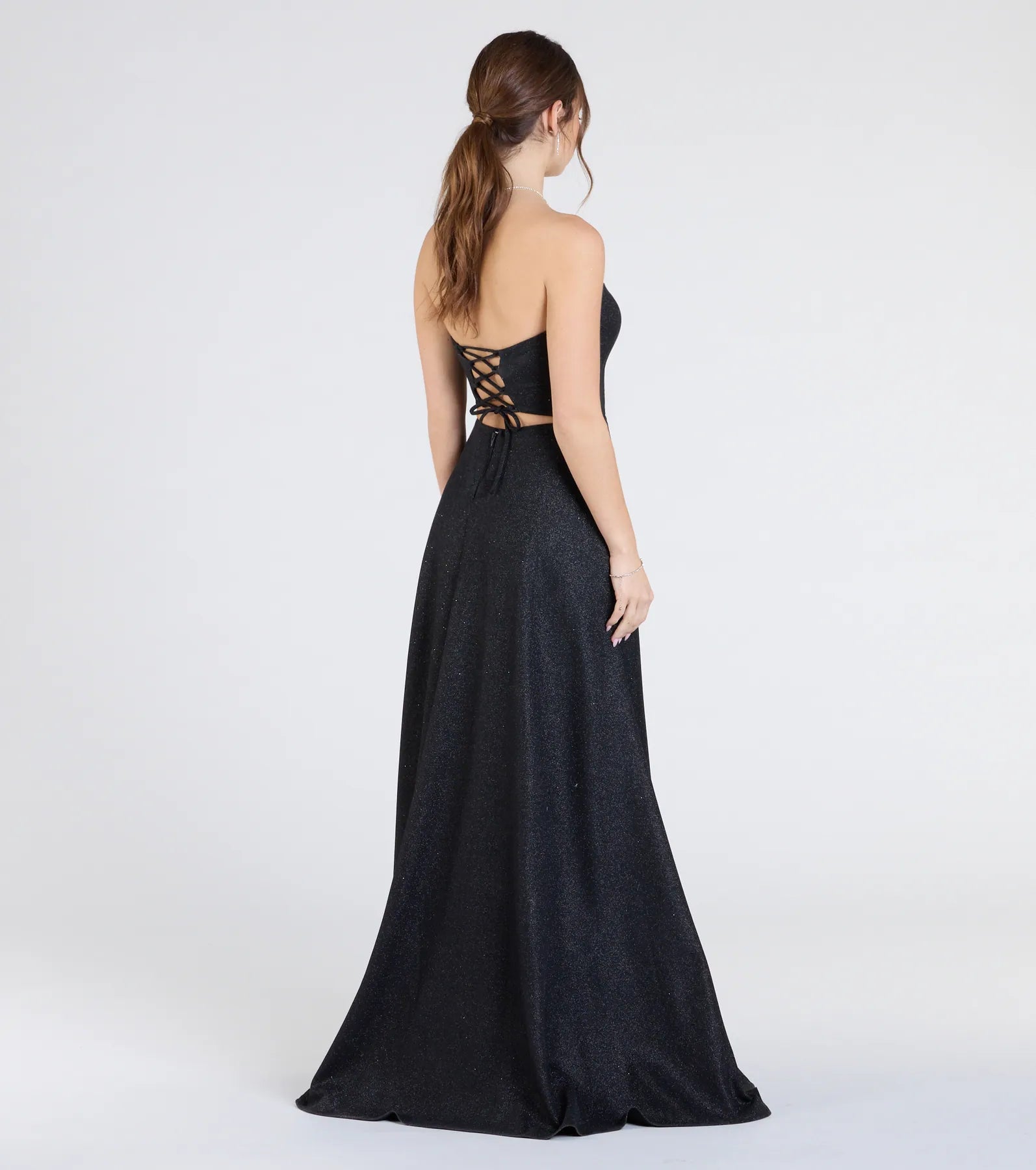 Charlotte Strapless Corset A-Line Glitter Formal Dress