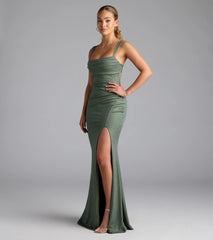 Catherine Open Back Mermaid Glitter Formal Dress