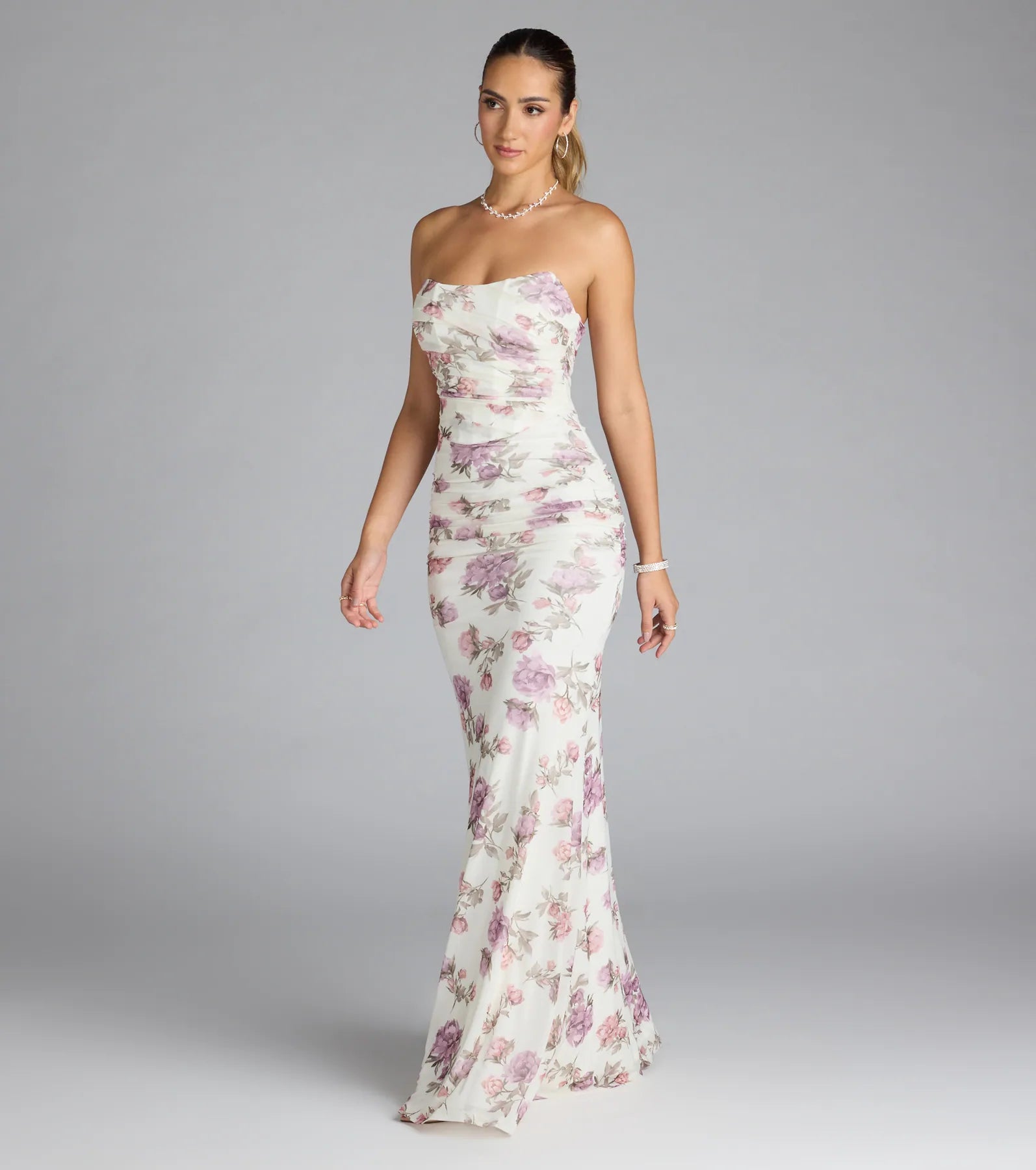 Maribelle Corset Floral Mermaid Formal Dress