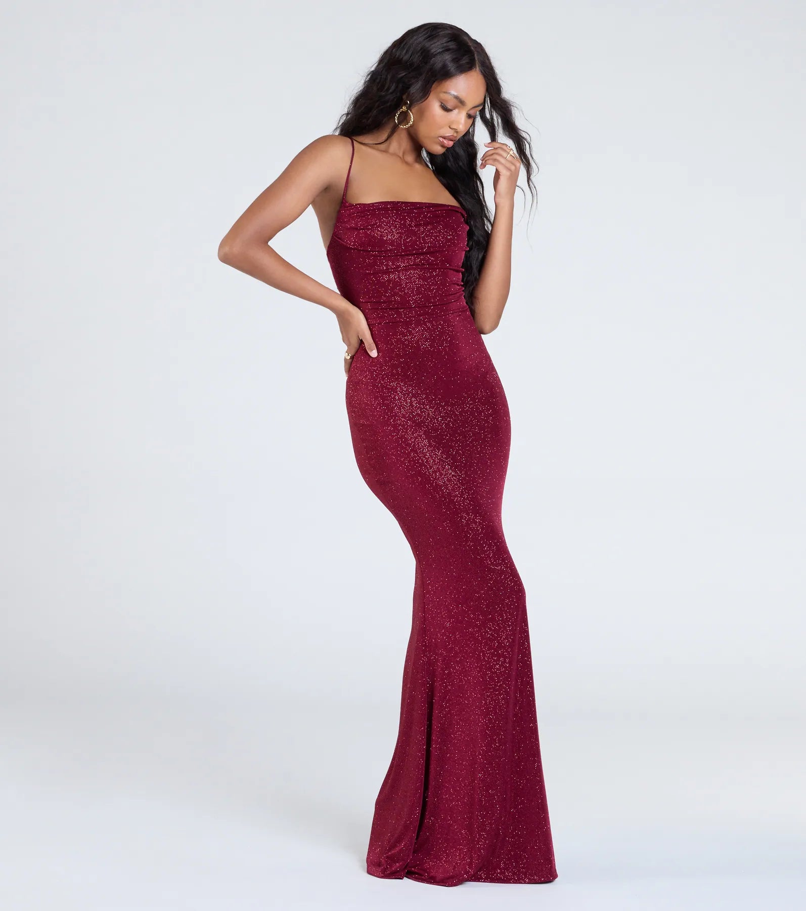Joan Lace-Up Mermaid Glitter Formal Dress