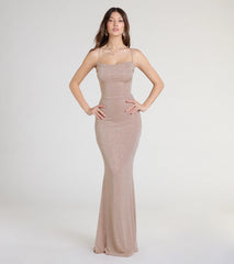 Joan Lace-Up Mermaid Glitter Formal Dress