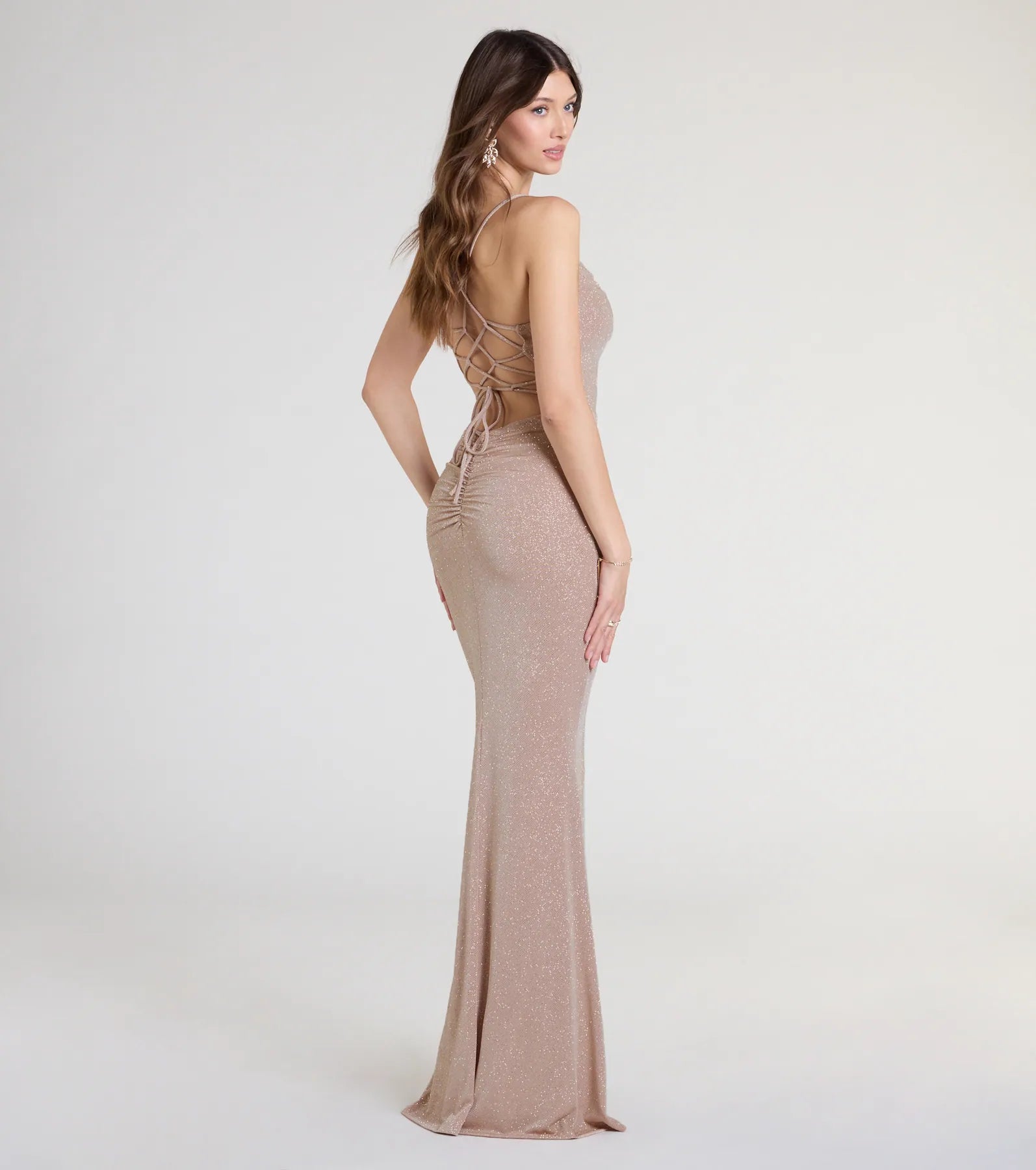 Joan Lace-Up Mermaid Glitter Formal Dress