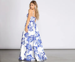 Hayden Fancy Floral Ball Gown