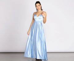 Idina Satin Lace Up Ball Gown