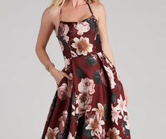 Hayde Formal Floral Lace Up Ball Gown