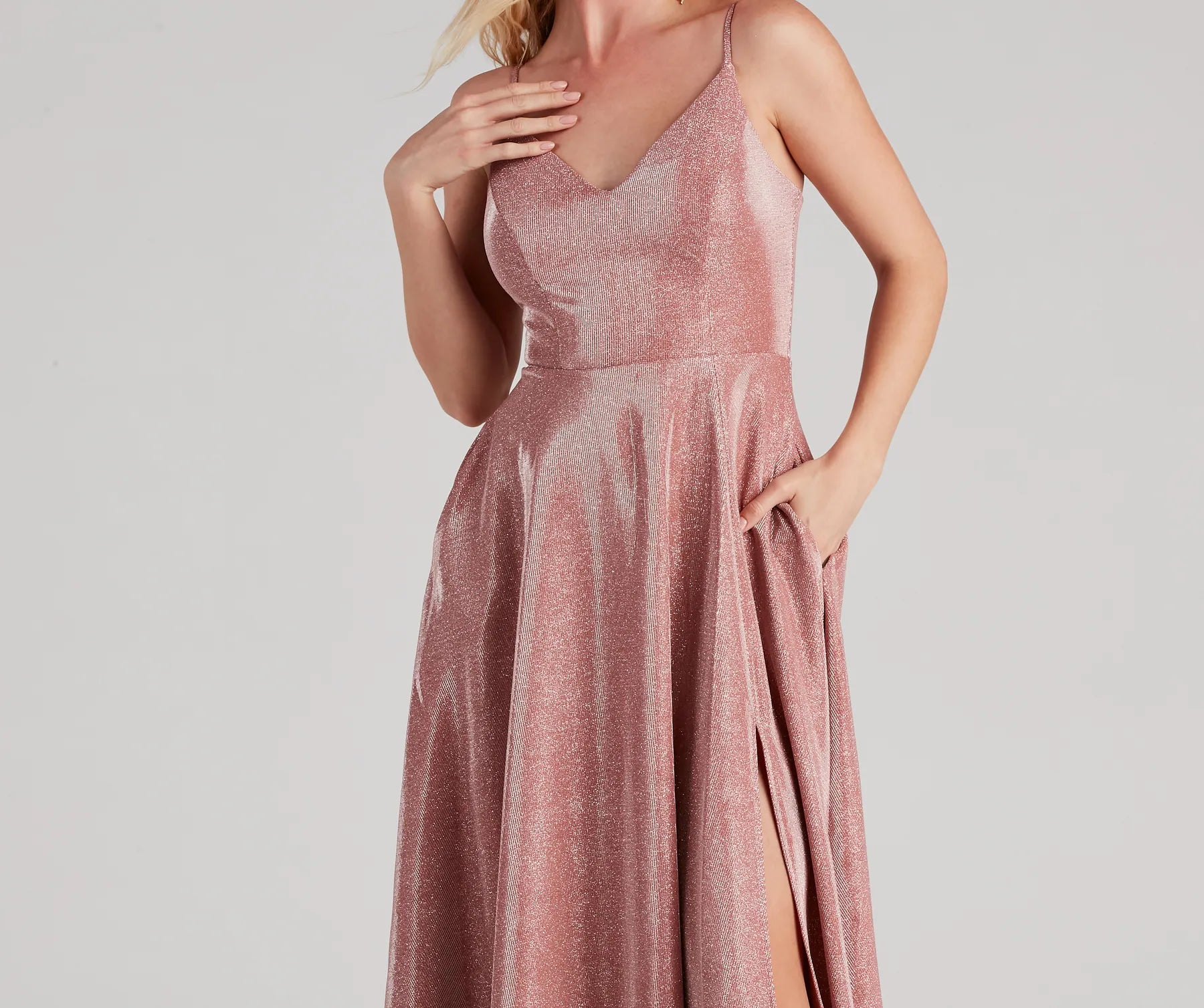 Noelle Formal Woven Glitter Ball Gown