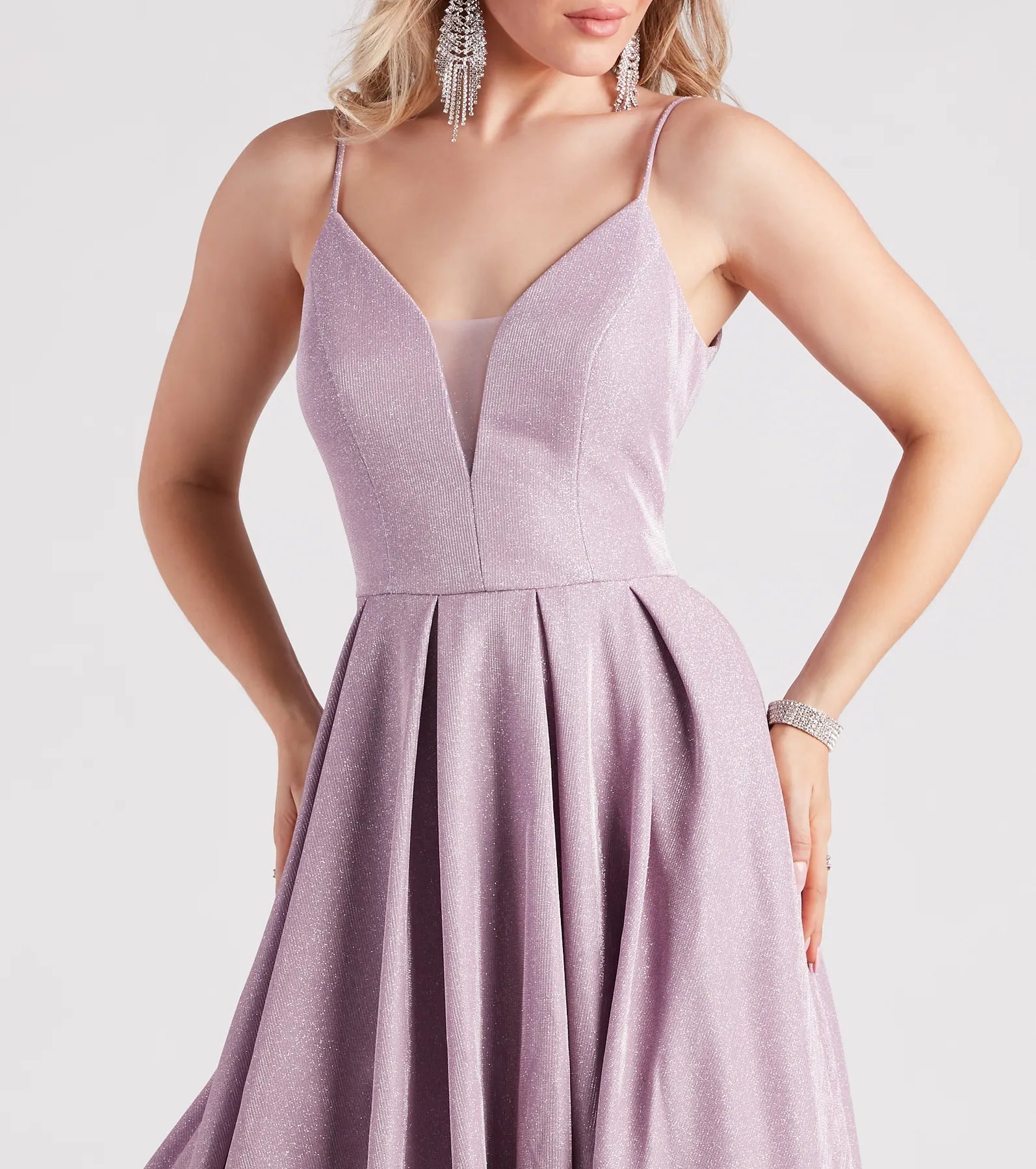 Alaya Woven Glitter A-Line Ball Gown