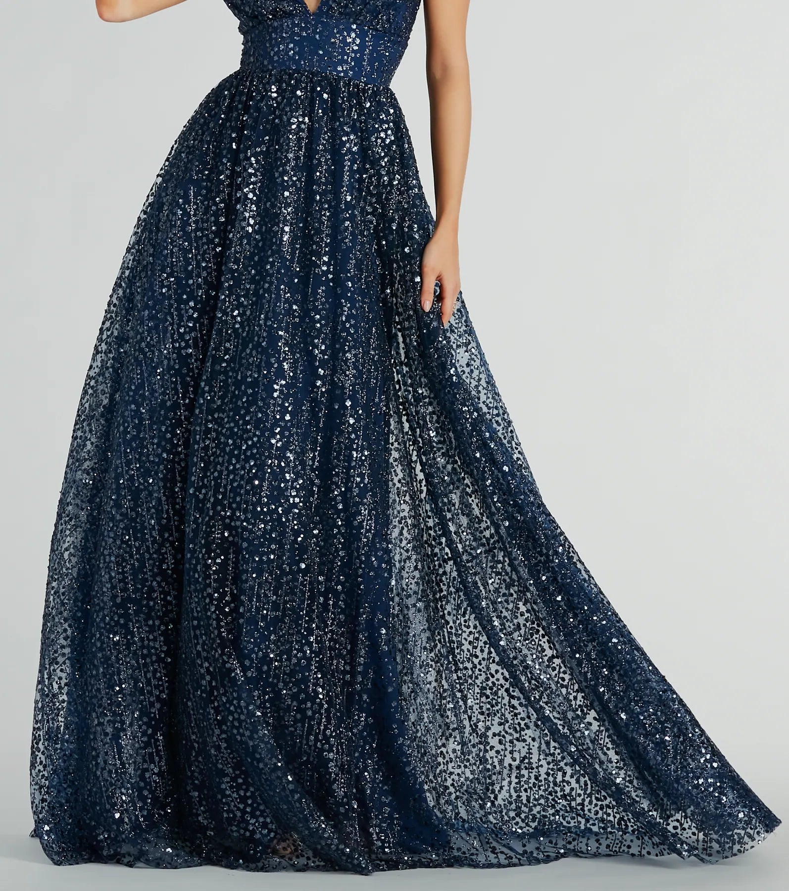 Stacy Glitter Sequin Tulle Ball Gown