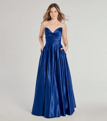 Ruth Strapless Sweetheart A-Line Satin Ball Gown