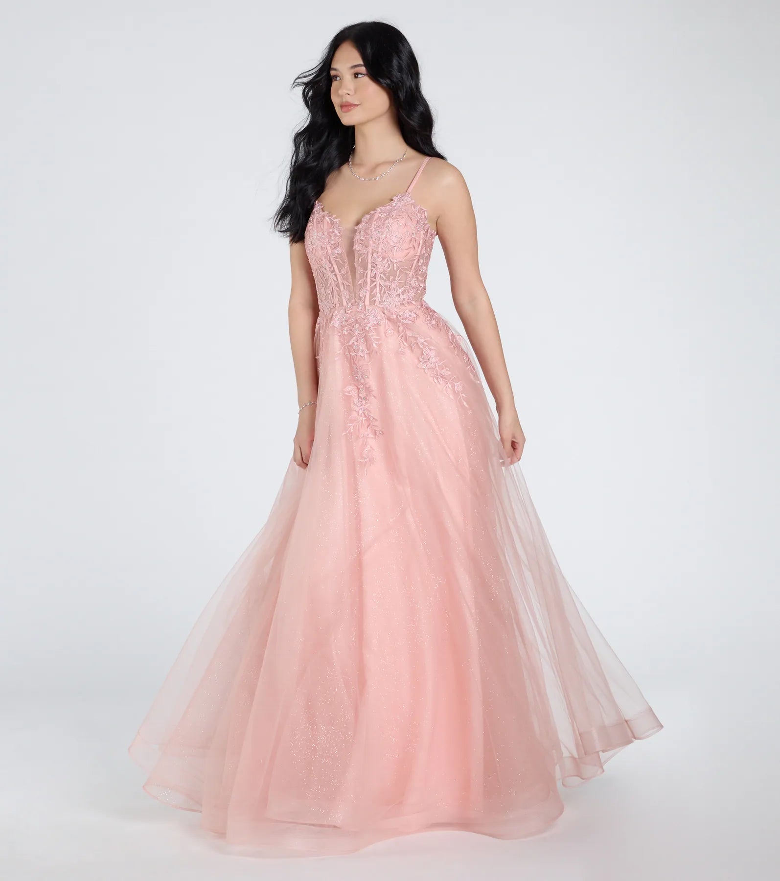 Alessa Lace-Up Corset A-Line Ball Gown